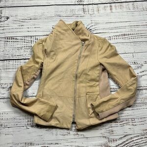 Vince scuba leather moto jacket size small